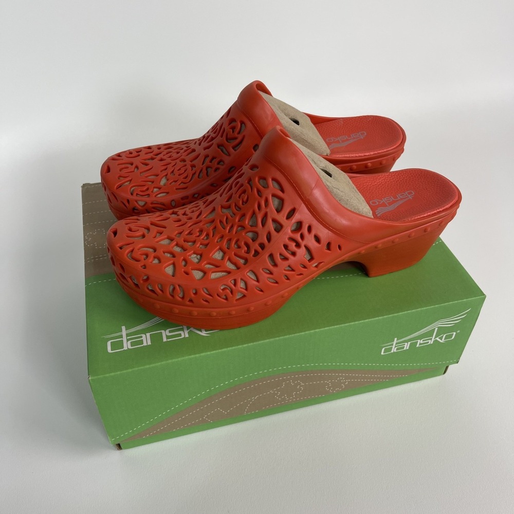Dansko Pippa Molded Clog Shoe Open Back Thermoplastic Orange EU 41 (US 10.5-11)
